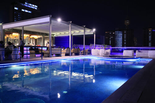 Rooftop swimming pool at The Sanctuary