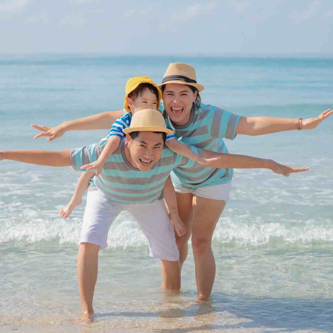 Family on the beach